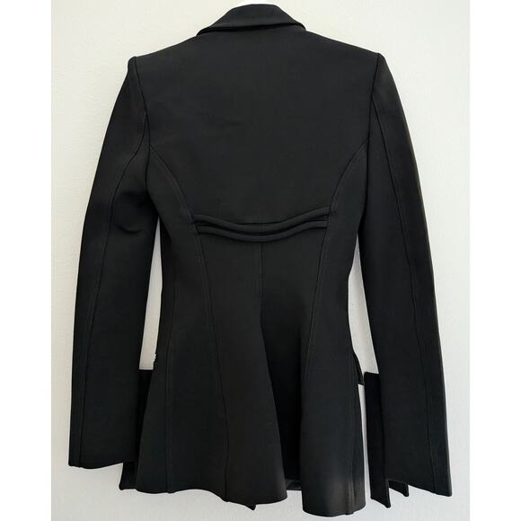 NWT Ssheena Black Blazer IT 40 US Small Flared Cuff Button Front Luxury Italian - Picture 2 of 6